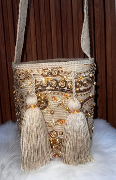 Mochila Recamada Dorada - vista completa