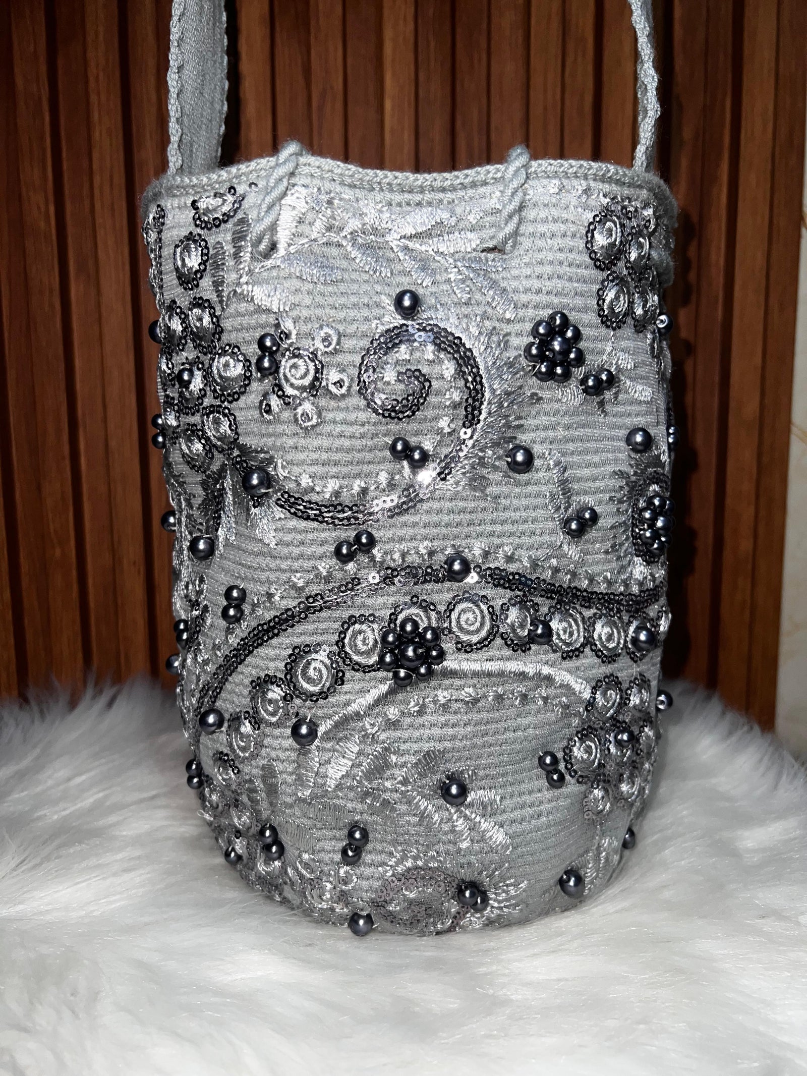 Mochila Recamada Gris - vista completa
