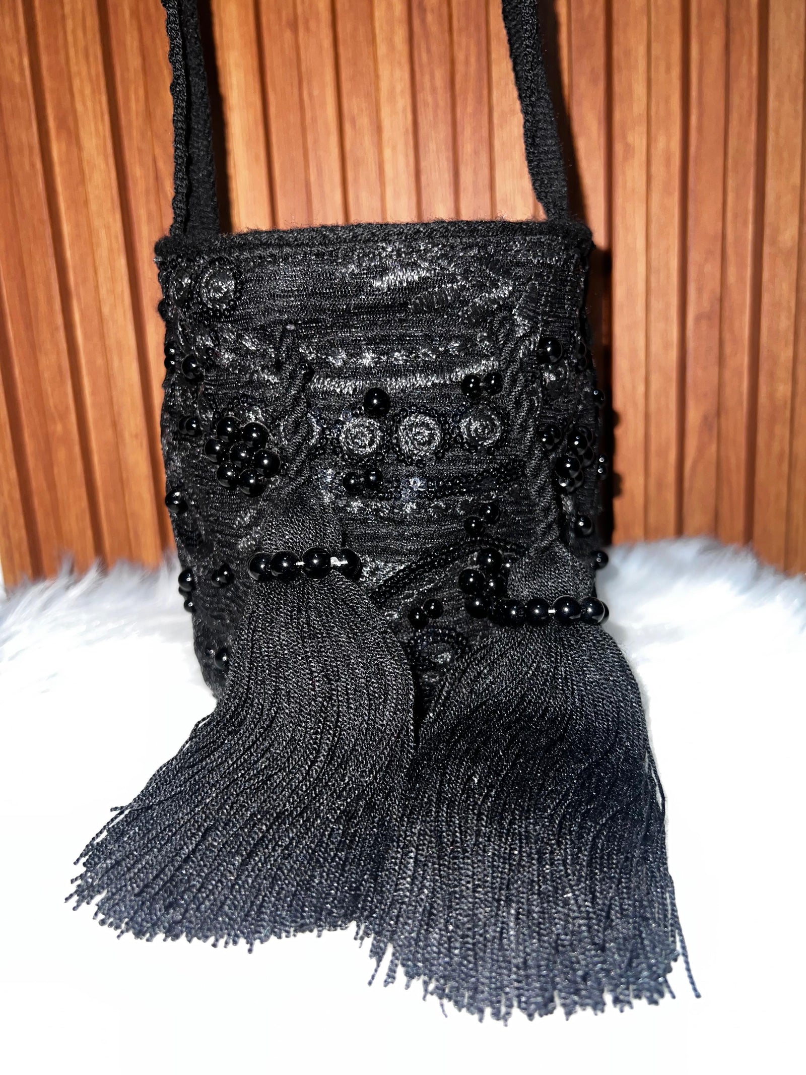 Mochila Recamada Mini Negra - vista frontal